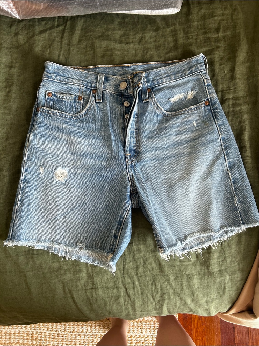 Levi's 501 Blue Denim Cutoff Shorts